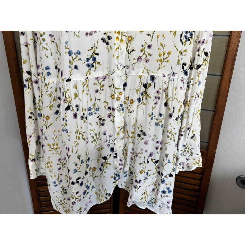 J. Jill Plus Size Flow Hem Floral Button Tunic Shirt Blouse Top Size 2X - Picture 13 of 16